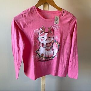 The Children's Place Pink‎ Cat Shirt Kids Extra Large